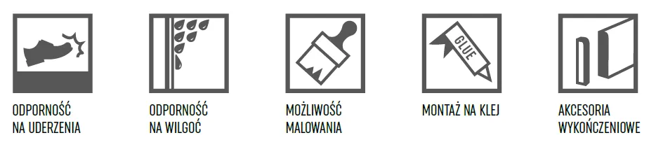 Listwa przypodłogowa Espumo ikony zalet