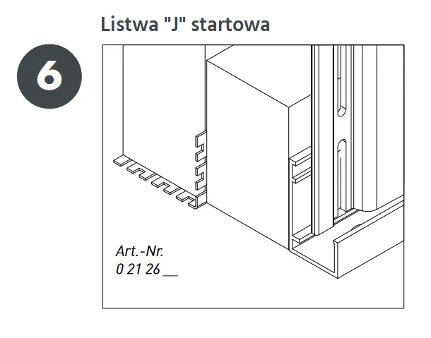 Listwa startowa J montaż w pionie