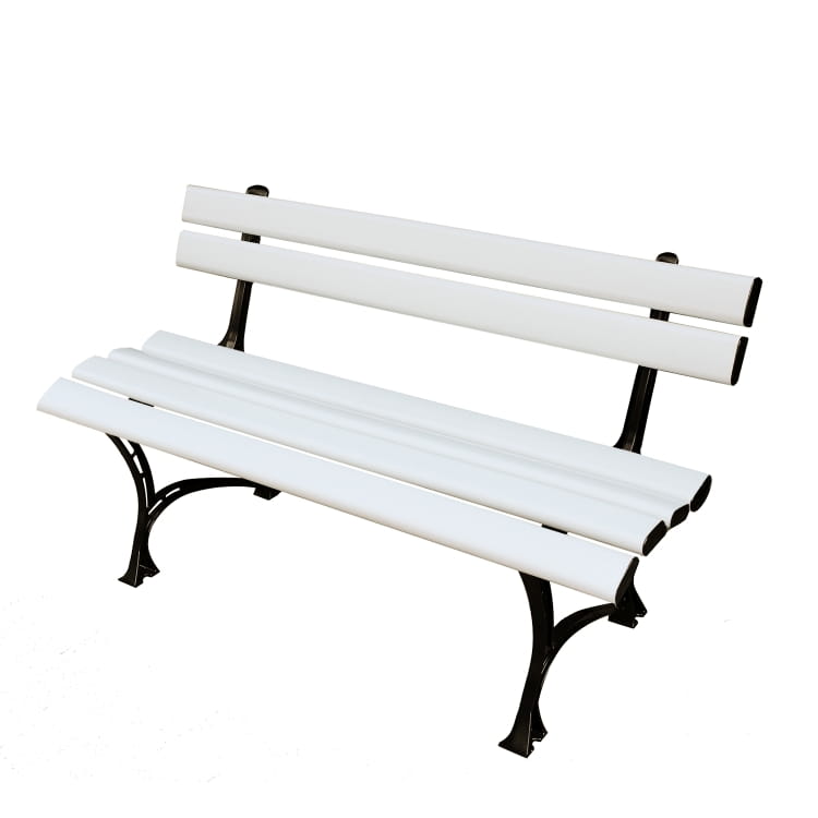ŁAWKA z desek PVC + nogi aluminiowe / biała 130cm