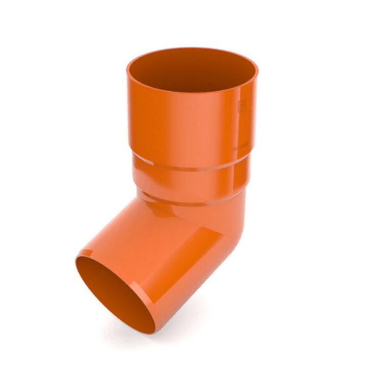 BRYZA PVC ceglasty - Kolano / wylewka 90mm (kąt 67,5°)