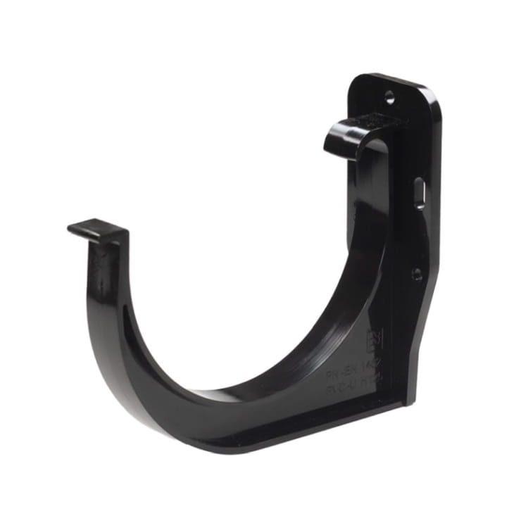 CZARNY PVC - Uchwyt rynnowy 100mm uniwersalny / DOCZOŁOWY