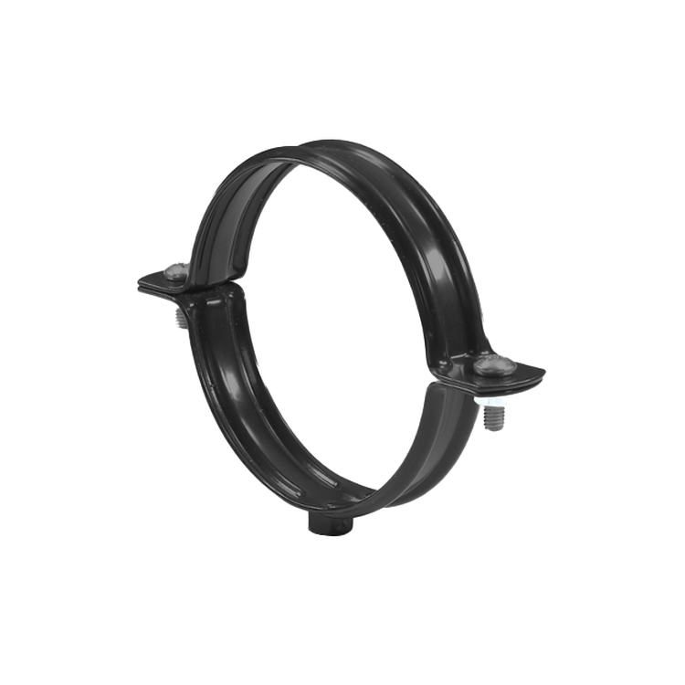 CZARNY - Obejma rury 100mm METALOWA