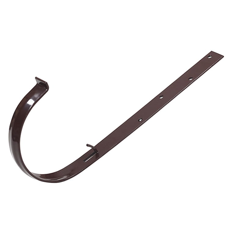  IZABELLA PVC brązowy ciemny - Uchwyt rynnowy 90mm metalowy / PROSTY
