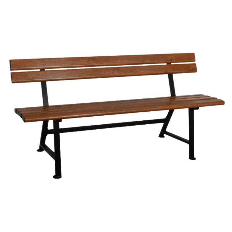 ŁAWKA z desek PVC w okleinie UV + nogi stalowe / złoty dąb 150cm