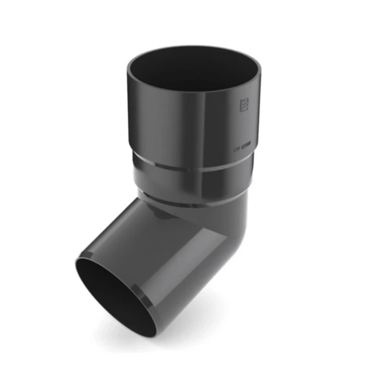 BRYZA PVC grafitowy - Kolano / wylewka 90mm (kąt 67,5°)